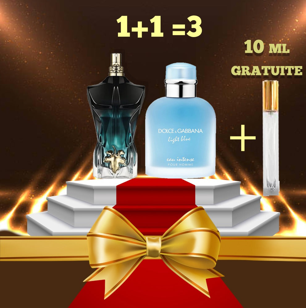 PACK 10 ML LE BEAU LE PARFUM + 10 ML LIGHT BLUE EAU INTENSE + 10 ML GRATUIT
