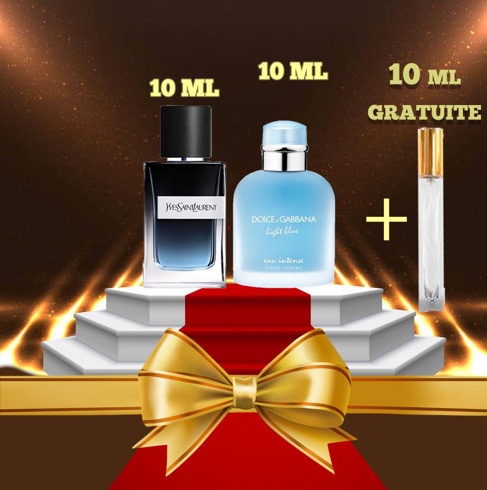 PACK 10 ML LIGHT BLUE EAU INTENSE + 10 ML Y EDP + 10 ML GRATUIT