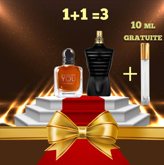 PACK 10 ML LE MALE PARFUM + 10 ML SWY INTENSELY + 10 ML GRATUIT