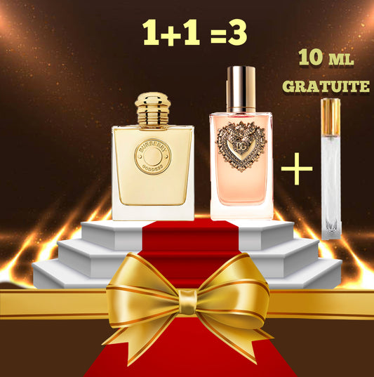 PACK 10 ML BURBERRY GODDES + 10 ML DEVOTION + 10 ML GRATUIT